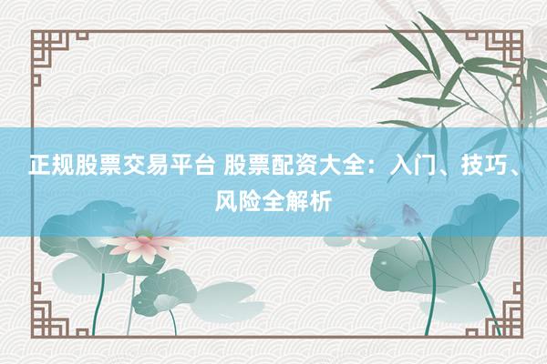 正规股票交易平台 股票配资大全：入门、技巧、风险全解析