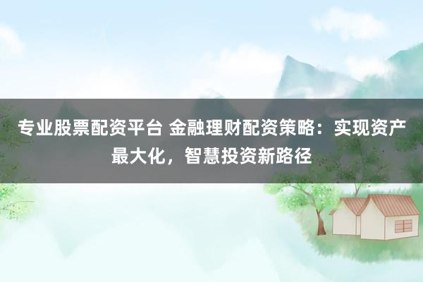 专业股票配资平台 金融理财配资策略：实现资产最大化，智慧投资新路径