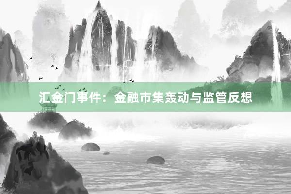 汇金门事件:金融市集轰动与监管反想