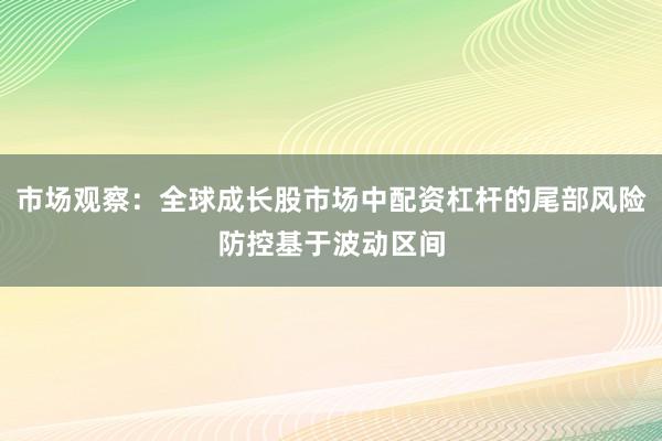 市场观察：全球成长股市场中配资杠杆的尾部风险防控基于波动区间