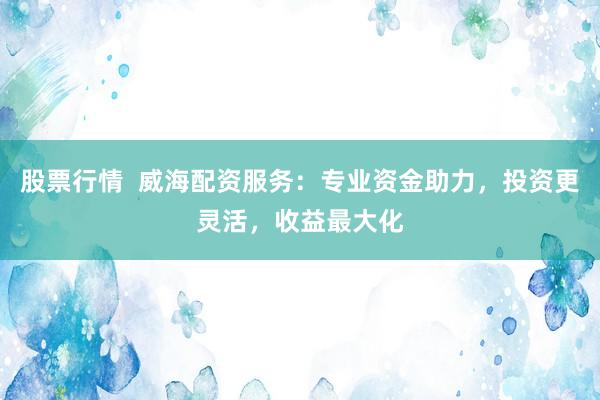 股票行情  威海配资服务：专业资金助力，投资更灵活，收益最大化
