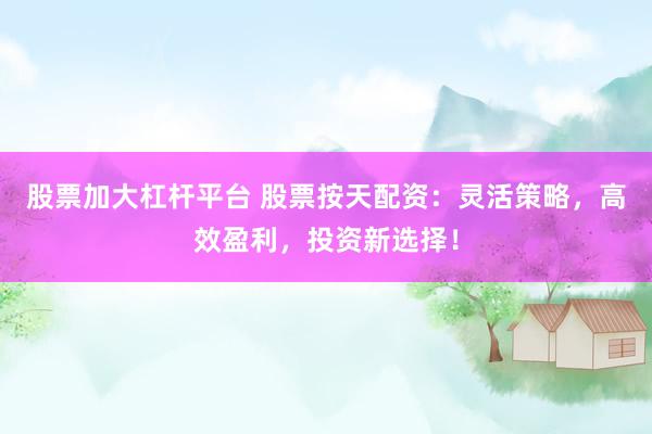 股票加大杠杆平台 股票按天配资：灵活策略，高效盈利，投资新选择！