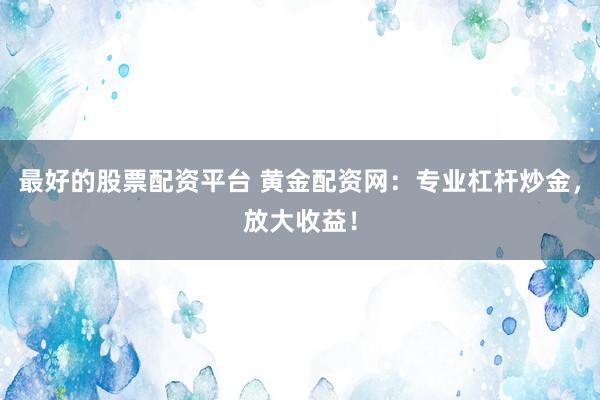 最好的股票配资平台 黄金配资网：专业杠杆炒金，放大收益！