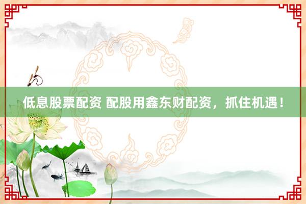 低息股票配资 配股用鑫东财配资，抓住机遇！