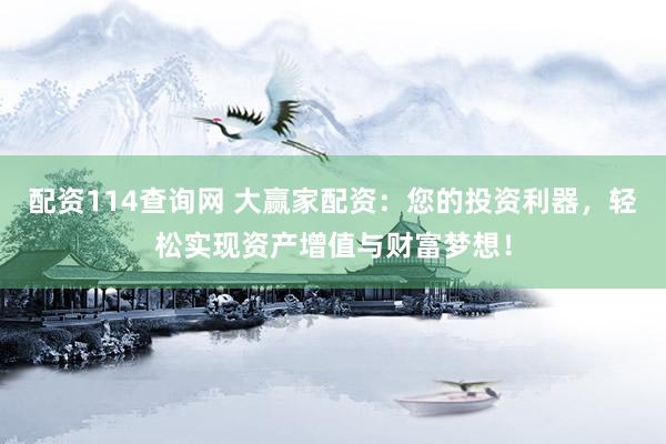 配资114查询网 大赢家配资：您的投资利器，轻松实现资产增值与财富梦想！