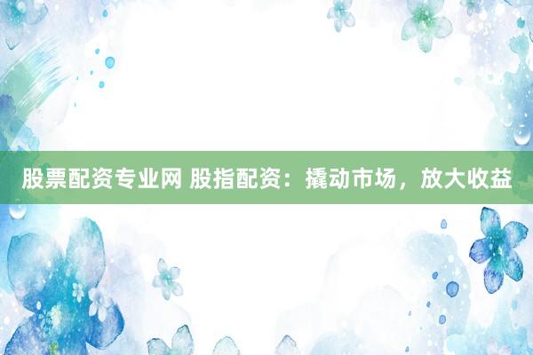 股票配资专业网 股指配资:撬动市场,放大收益